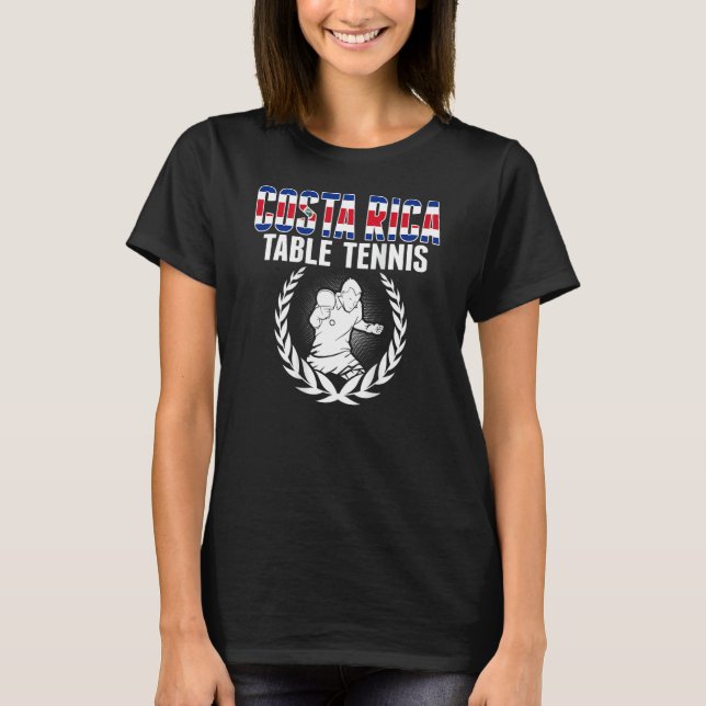 Costa Rica Table Tennis Fans Costa Rican Ping Pong T-Shirt (Vorderseite)