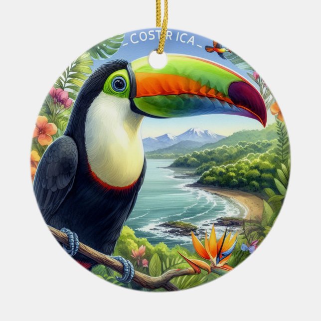 Costa Rica Toucans, Pura Vida Keramik Ornament (Vorne)