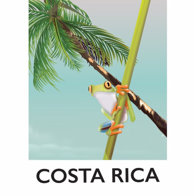 Costa Rica Tree Frog Vacation Poster Freistehende Fotoskulptur (Vorne)