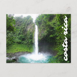 Costa Rica Tropical Blue Waterfall Postkarte