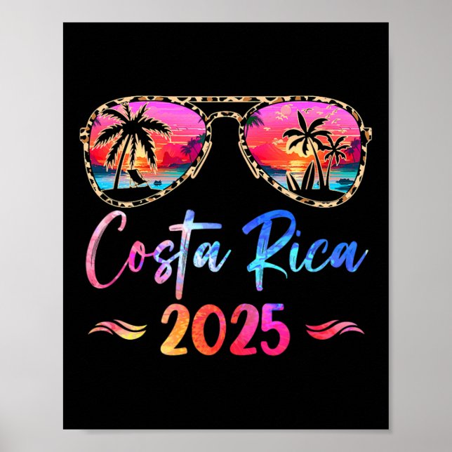 Costa Rica Urlaub 2025 Matching Group Family Sum Poster (Vorne)