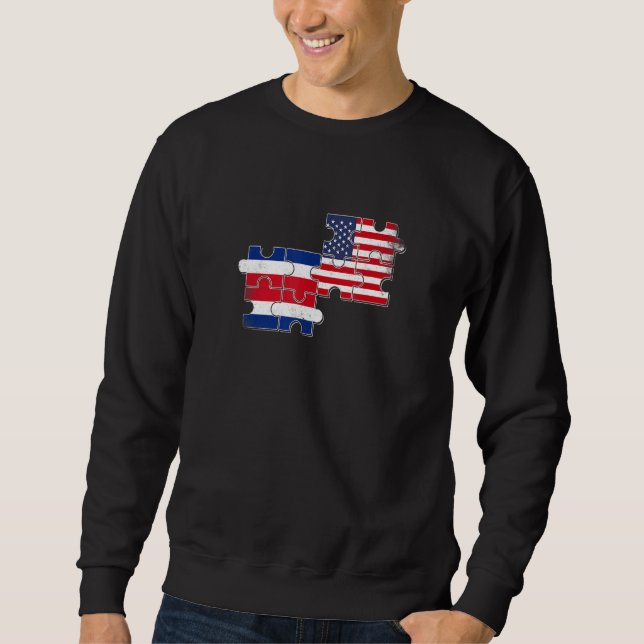 Costa Rica USA Costa Rican American Flag Sweatshirt (Vorderseite)