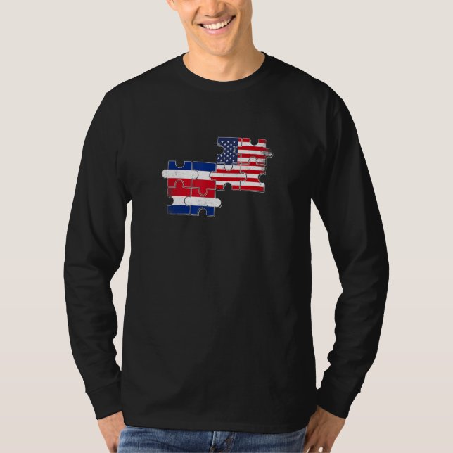 Costa Rica USA Costa Rican American Flag T-Shirt (Vorderseite)