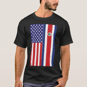 Costa Rica USA Flag American Vida Costa Rica Latei T-Shirt