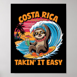 Costa Rica Vida Surfer Take It Easy Costa Rica Fau Poster