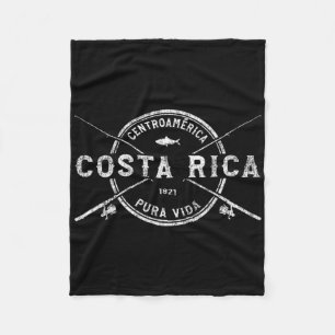 Costa Rica Vintage gekreuzte Angelruten Fleecedecke