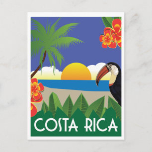 Costa Rica Vintage Reiseart Postkarte
