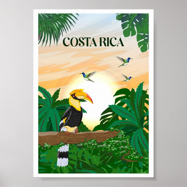 Costa Rica Vintage Reiseplakat Poster (Vorne)