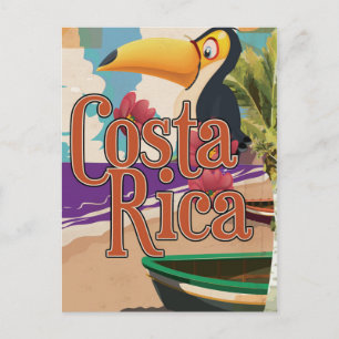 Costa Rica Vintage-Reiseplakat Postkarte