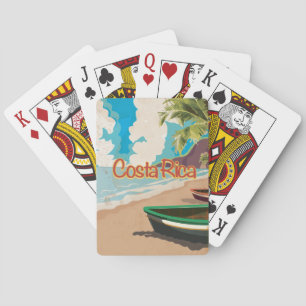 Costa Rica Vintage Reiseplakat Spielkarten