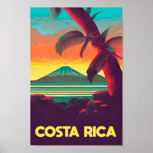 Costa rica Vintage Reiseplakat Tropische Landskap Poster