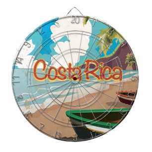 Costa Rica Vintage Reiseposter Dartscheibe