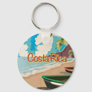 Costa Rica Vintage Reiseposter Schlüsselanhänger