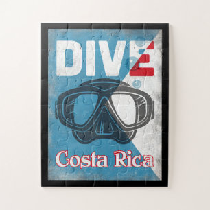 Costa Rica Vintage Tauchmaske Puzzle