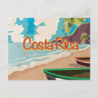 Costa Rica Vintage Travel Poster