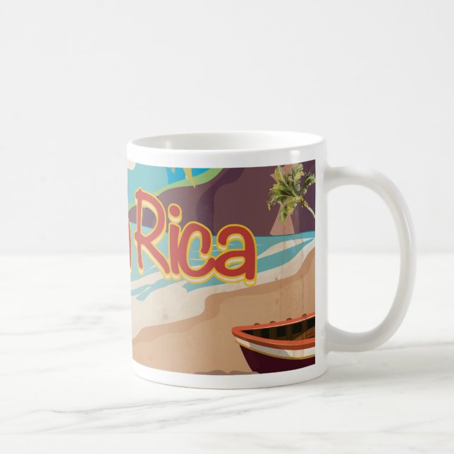 Costa Rica Vintage Travel Poster Tasse (Rechts)