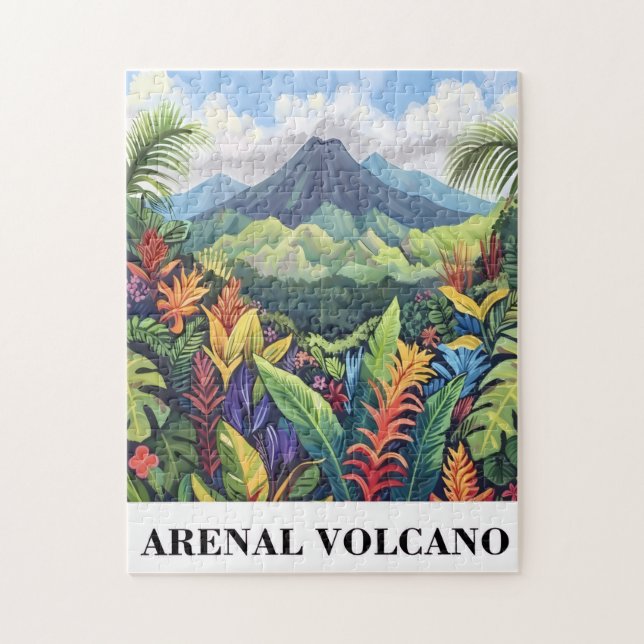 Costa Rica Vulkan Postkarte Puzzle (Vertikal)