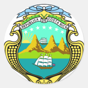 Costa Rica Wappen CR Runder Aufkleber