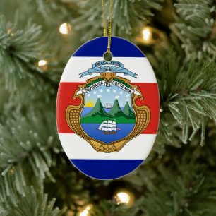 Costa Rica (Wappen/Flagge) Keramik Ornament
