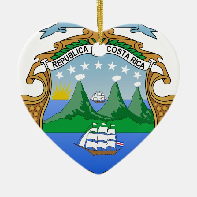 Costa Rica-Wappen Keramikornament (Vorne)