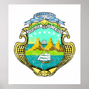 Costa Rica-Wappen Poster