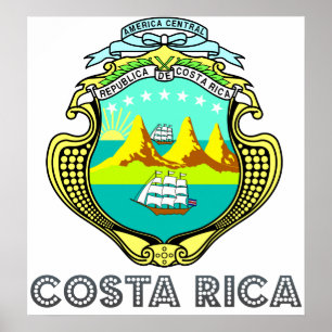 Costa Rica-Wappen Poster