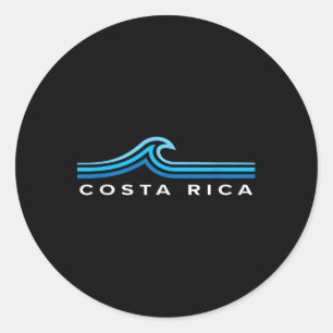 Costa Rica Waves Vintagen Mens Frauen Mädchen Jung Runder Aufkleber