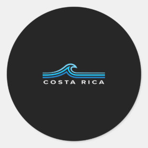 Costa Rica Wellen Vintage Männer Frauen Mädchen Ju Runder Aufkleber