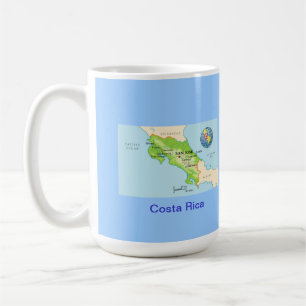 Costa Ricakarte u. -flagge Tasse