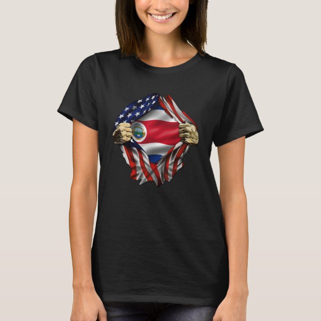 Costa Rican Blood Inside Me Costa Rica Flag T-Shirt (Vorderseite)