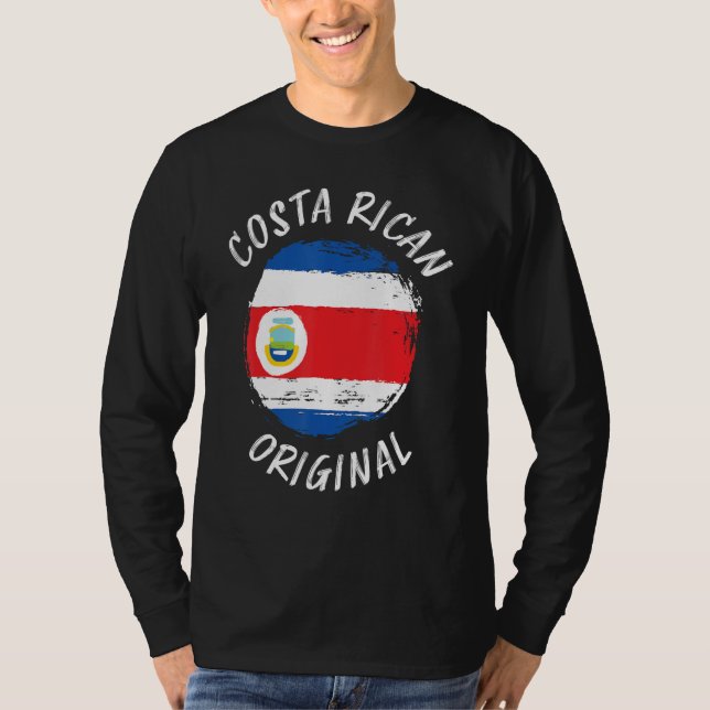 Costa Rican Original  Tico Roots Costa Rica Flag T-Shirt (Vorderseite)