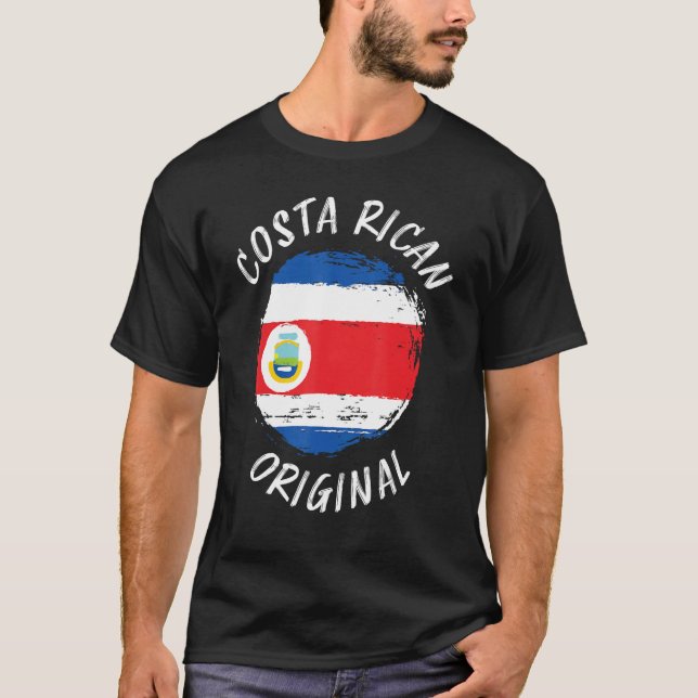 Costa Rican Original  Tico Roots Costa Rica Flag T-Shirt (Vorderseite)