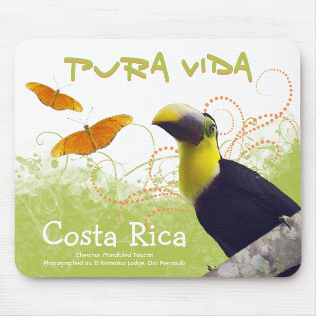 Costa Rican Pura Vida Toucan Mousepad (Vorne)