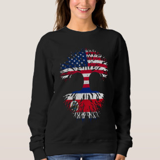 Costa Rican Roots American Grown USA Flag  Costa R Sweatshirt