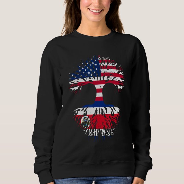 Costa Rican Roots American Grown USA Flag  Costa R Sweatshirt (Vorderseite)
