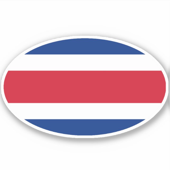 Costa-Ricaner Flaggenoval Aufkleber (Vorderseite)