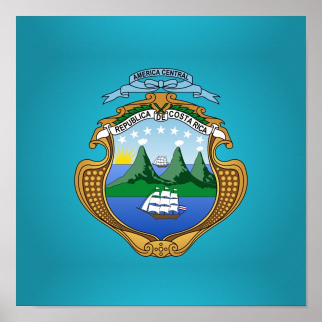 Costa Ricaner Wappen Poster (Vorne)