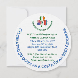 Costa Ricanisch Irisch USA Shamrock Geburtstag  Einladung