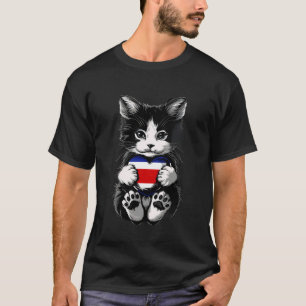 Costa-ricanische Flagge Katze Herz Costa Rica Cost T-Shirt
