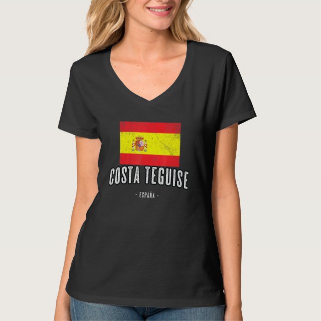 Costa Teguise Spanien Flagge Stadt Bandera Ropa T-Shirt (Vorderseite)