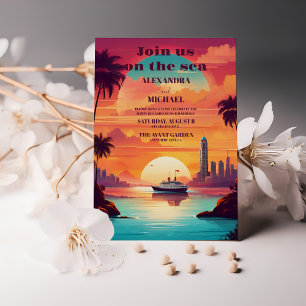 Costal Seascape Beach Kreuzfahrt Hochzeit Einladung
