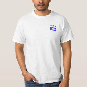 Costas griechischer Name mit griechischer Flagge T-Shirt