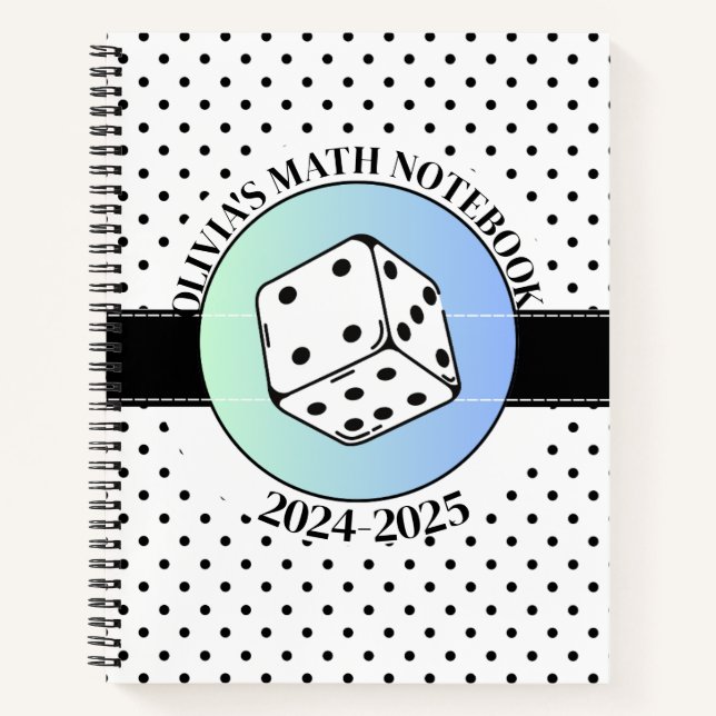 Costomazable Schwarz-Weiß-Elegante MATH Notizbuch (Vorderseite)