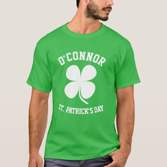 Costum Name Glück Kleeblatt St. Patrick's Day T-Shirt (Vorderseite)