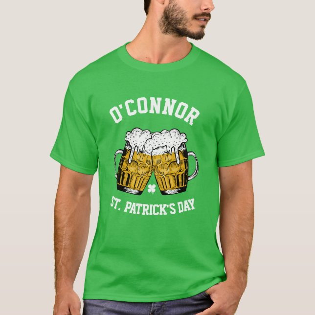 Costum Name Glück Kleeblatt St. Patrick's Day T-Shirt (Vorderseite)