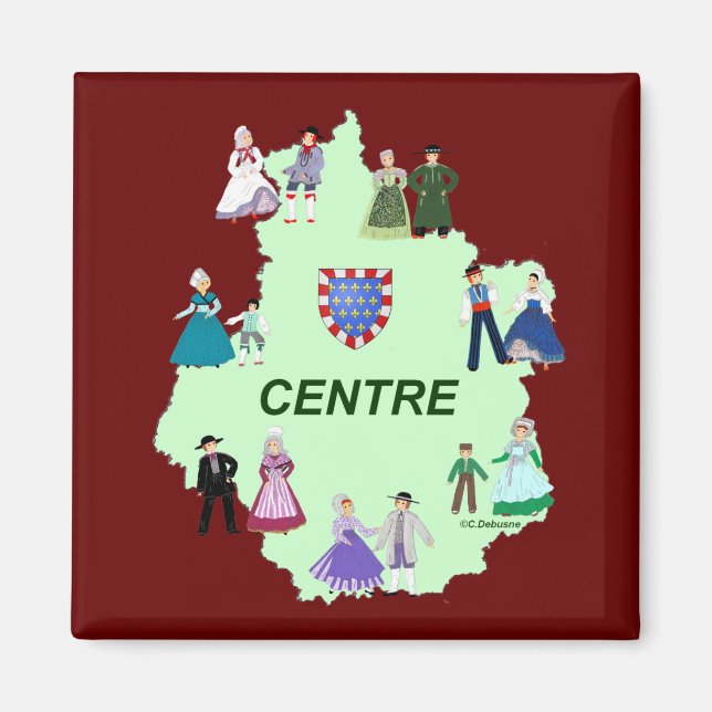 Costume Traditionell du Centre, Frankreich Magnet (Vorne)