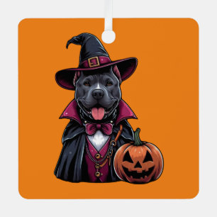 Costumed Pitbull Halloween Ornament Aus Metall