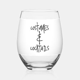 Costumes and Cocktails Halloween Party Black White Weinglas Ohne Stiel