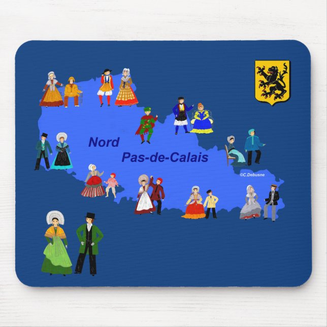 Costumes du Nord-Pas-de-Calais, Frankreich Mousepad (Vorne)