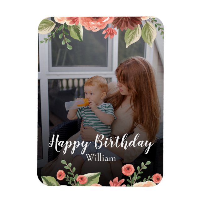 Costumize Foto Personalisiert Script Geburtstag Magnet (Vertikal)